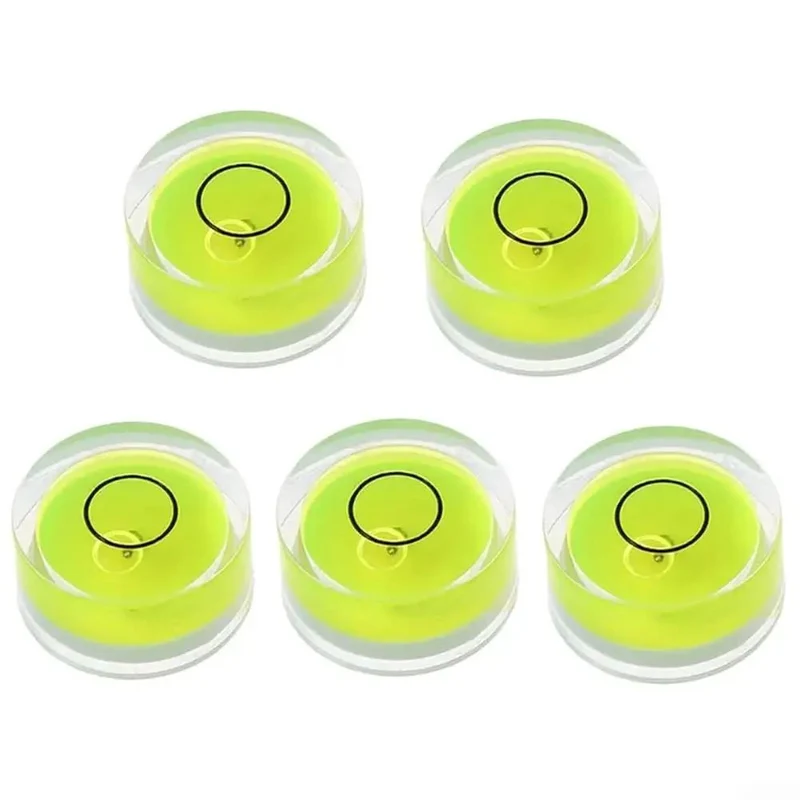 Round Bubble Level 5 Pack High Accuracy Acrylic Spirit Tool For Precise Home Diy Leveling Construction And Wall Mounting Projects Rock Solid Accuracy For Dead Straight Results Smooth Sailing On Every Build And Install Job