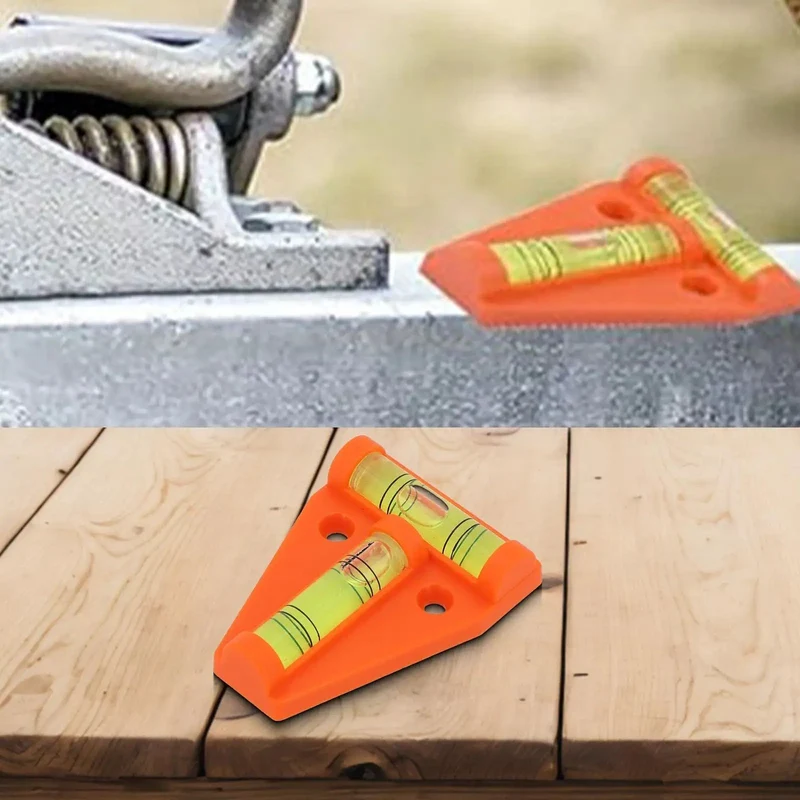 Zero Hassle T Shaped Two Way Bubble Level With Darn Bright Fluorescent Vial For Quick Camp Rig Setup And Secure Motorhome Camper Wall Mount Leveling In Dim Nightlight Conditions