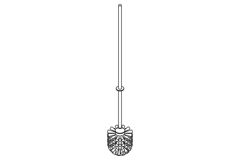 Giese Ersatz-WC-Bürste mit langem Stiel, schwarz matt, schwarzer Bürstenkopf, Art.Nr. 81306