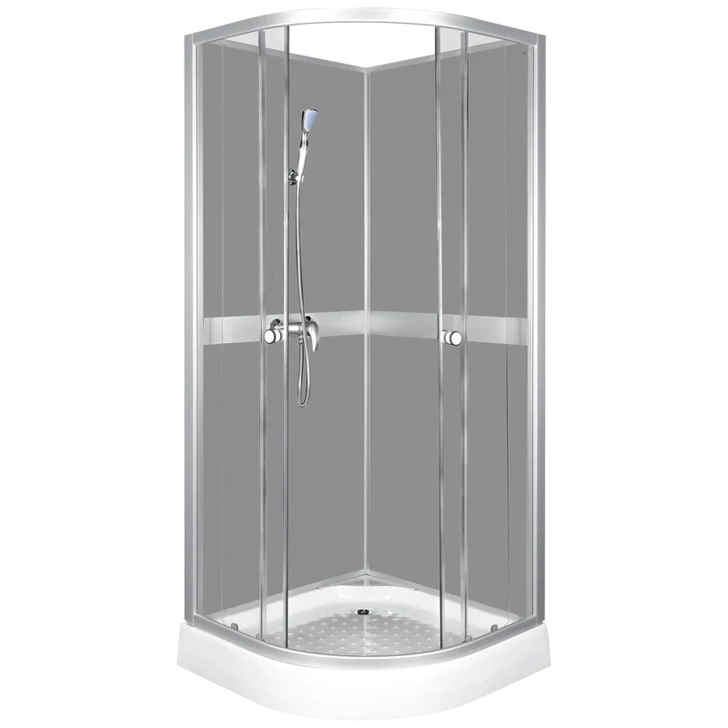 KERRA CLASSIC GREY Duschwand + Wasserhahnanschluss + Badewannenarmatur