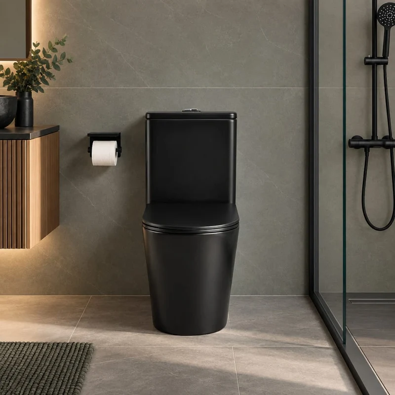 Modernes Keramik Stand-WC CIPOLI schwarz