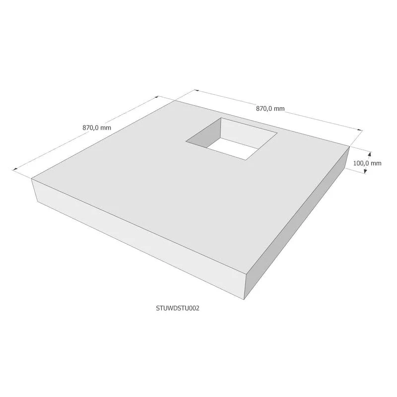 STUROTEC Wannenträger für pianura Emilia mineral Duschwanne 90 x 90 x 3 cm
