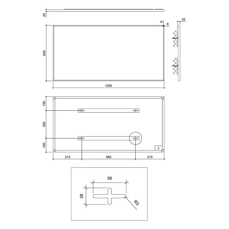 STUROTEC Bath 7 E Infrarot-Badheizkörper 60 x 120 cm mit Handtuchhalter