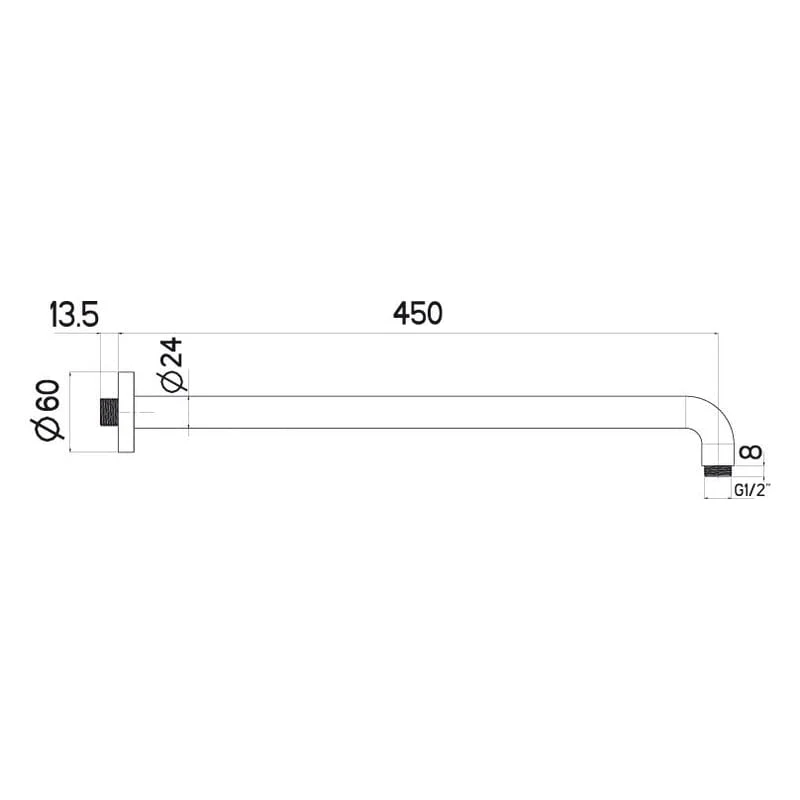 STUROTEC Eco-Line Brausearm für Wandmontage 45 cm
