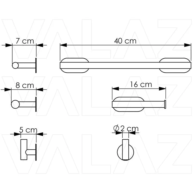 Bad-Accessoires-Set THOMAS 40 Chrom