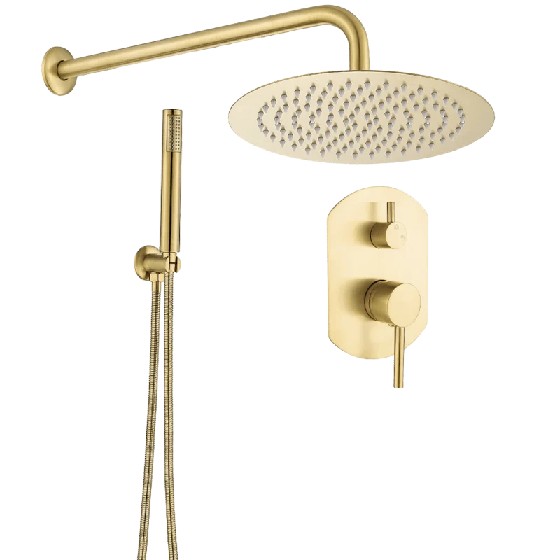 Moderne Unterputz-Regendusche NALA gebürstetes gold