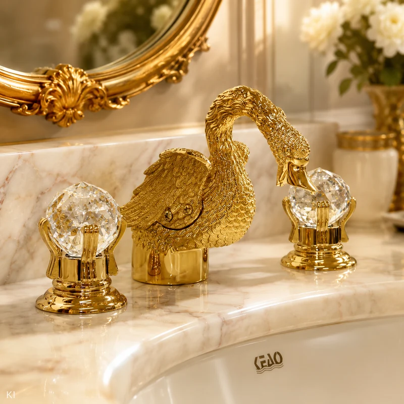 Badarmatur Ente Gold Kristall