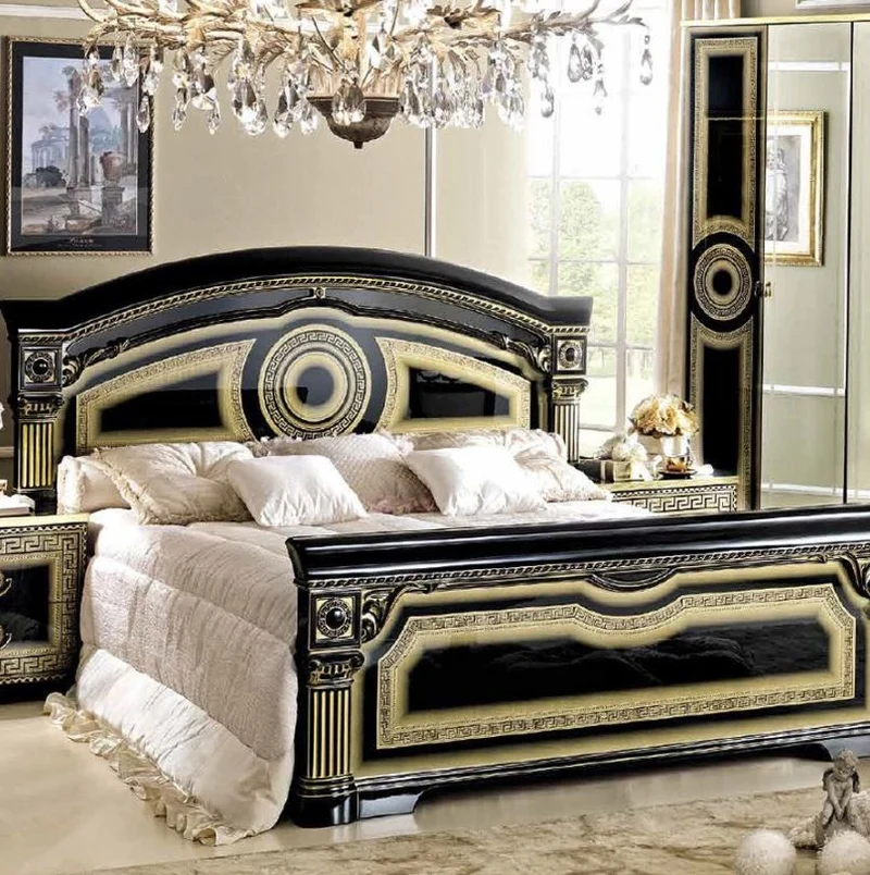 Schlafzimmer Aida Schwarz-Gold
