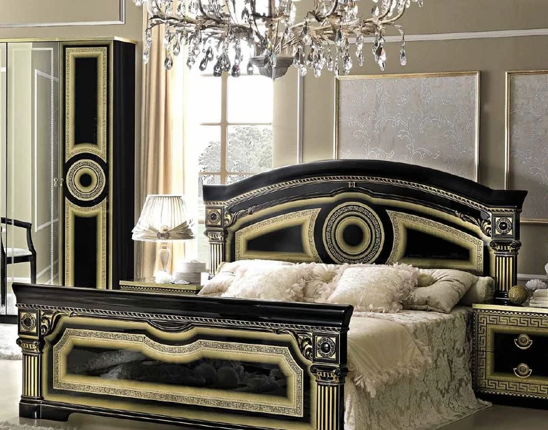 Schlafzimmer Aida Schwarz-Gold