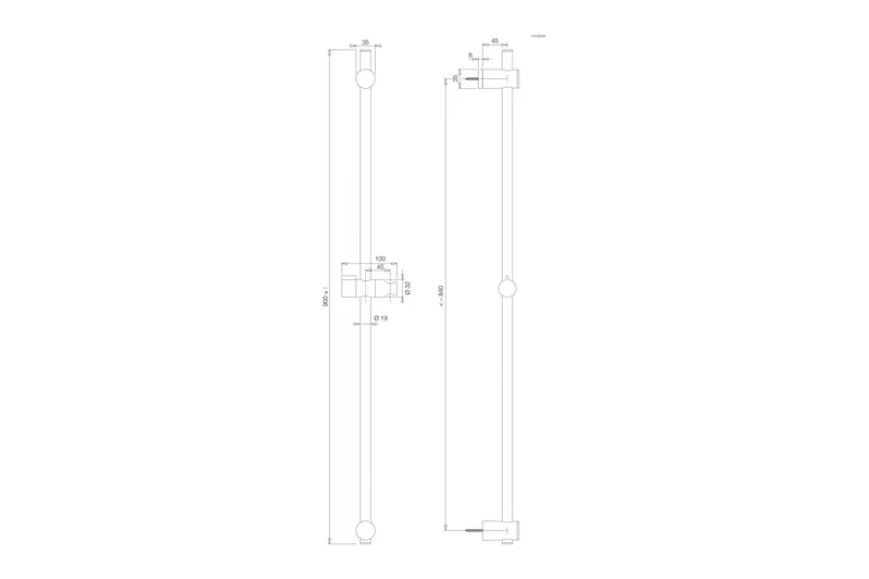 Vigour V2 Brausestange mit verstellbarem Brausehalter, verchromt, 60 + 90 cm, Art.Nr. V22BS60, V22BS90