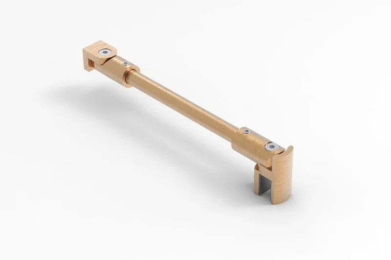 Stabilisierungsstangen Komplettset, rund Ø 12 mm, 1200 mm, Glas-Wand, winkelverstellbar, für 8-10 mm Glas, Art.Nr. S1212SET