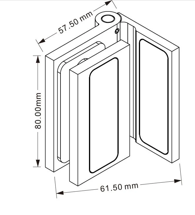 ALTEA Anschlag-Duschtürband 90° Glas-Wand, Messing, 6-10 mm ESG, in 2 Oberflächen, Art.Nr. ALT037