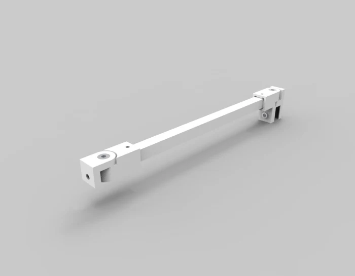 Stabilisierungsstangen Komplettset, eckig 12×12 mm, 1200 mm, Glas-Wand, winkelverstellbar, für 8-10 mm Glas, Art.Nr. SQ1212SET