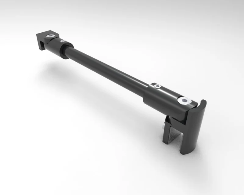 Stabilisierungsstangen Komplettset, rund Ø 12 mm, 1200 mm, Glas-Wand, winkelverstellbar, für 8-10 mm Glas, Art.Nr. S1212SET