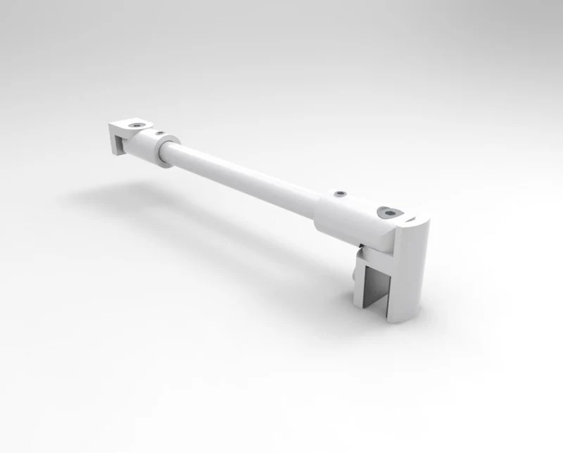 Stabilisierungsstangen Komplettset, rund Ø 12 mm, 1200 mm, Glas-Wand, winkelverstellbar, für 8-10 mm Glas, Art.Nr. S1212SET
