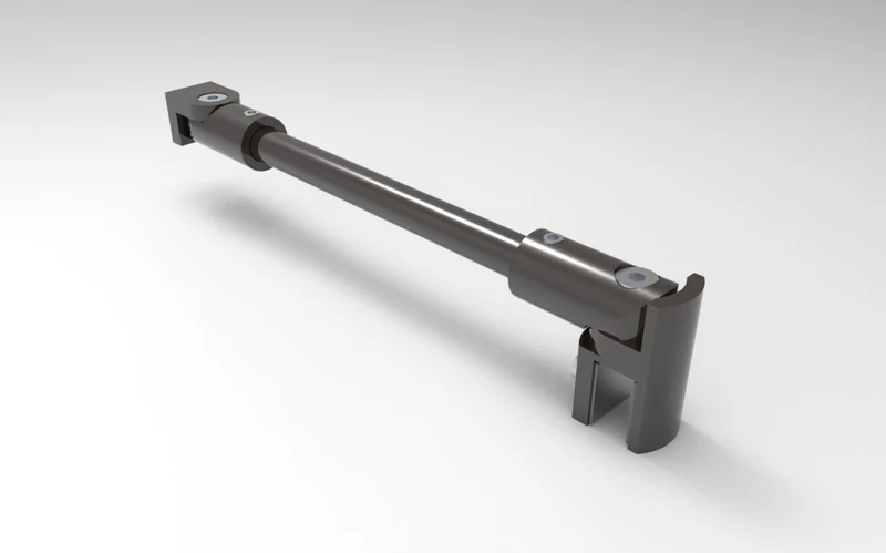 Stabilisierungsstangen Komplettset, rund Ø 12 mm, 1200 mm, Glas-Wand, winkelverstellbar, für 8-10 mm Glas, Art.Nr. S1212SET