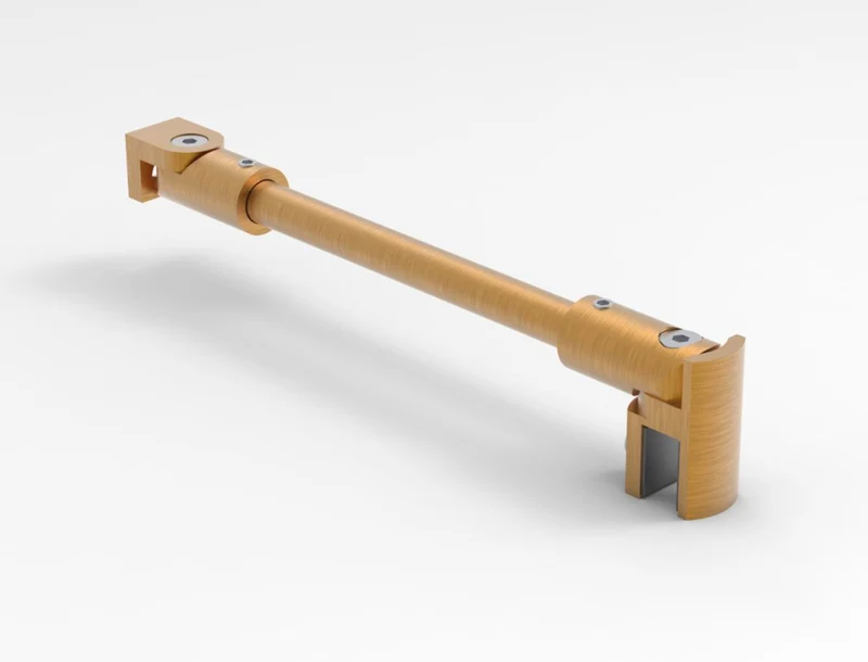 Stabilisierungsstangen Komplettset, rund Ø 12 mm, 1200 mm, Glas-Wand, winkelverstellbar, für 8-10 mm Glas, Art.Nr. S1212SET