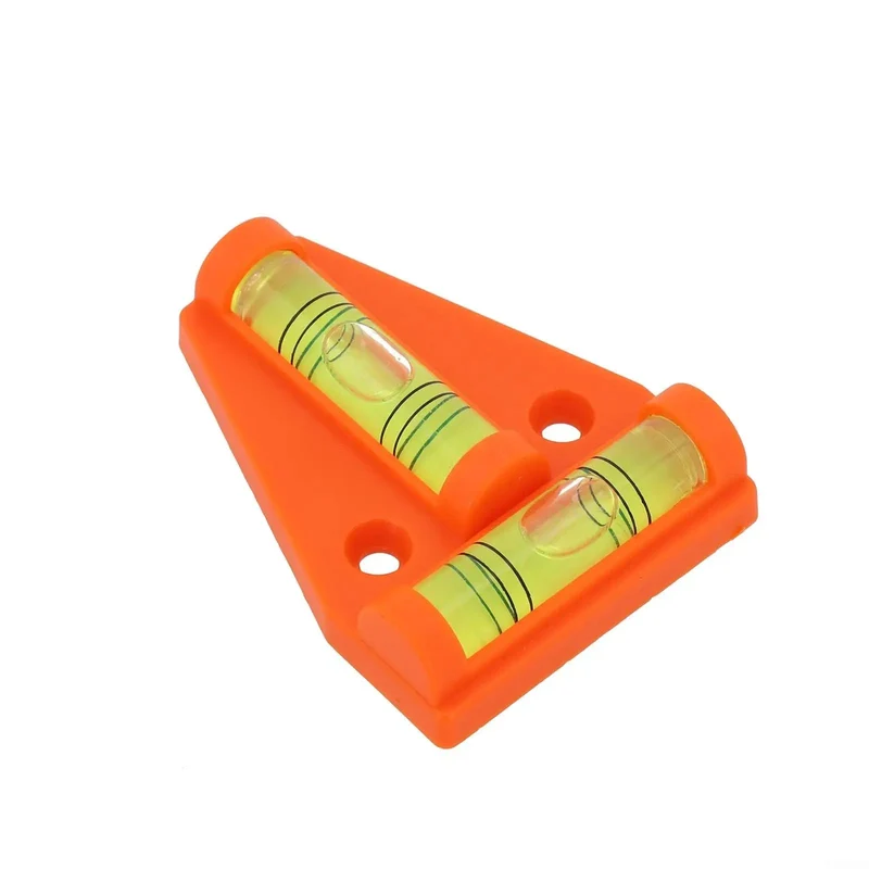 Badass Orange T-Shaped Two-Way Bubble Level For Camper And Motorhome Rig With Glowing Fluorescent Vial For Quick Level Checks And Wall Mount Install Perfect For Overland Adventures And Van Life