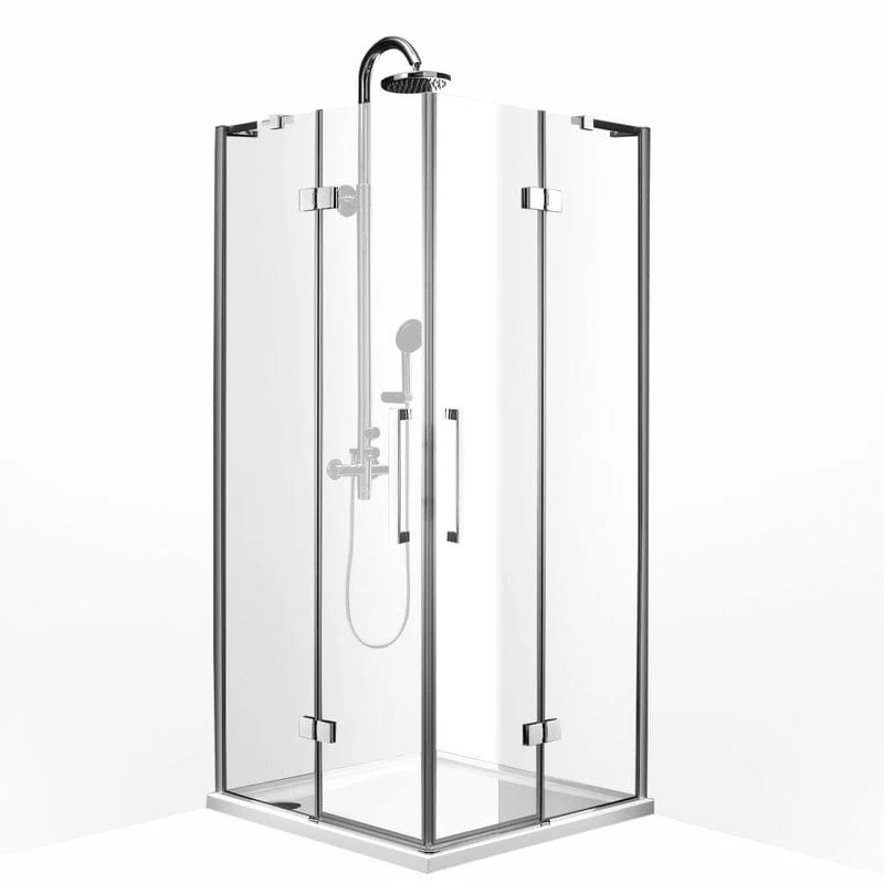 STUROTEC 5050 Eckeinstieg 2 Drehtüren mit Festelement 90 x 90 x 200 cm, mit Nano-Beschichtung