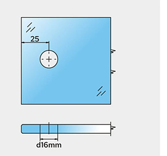 COMO Wandwinkel 90° Glas-Wand – Festteil-Verbinder, Messing massiv, 8/10 mm ESG, Art.Nr. COM90S