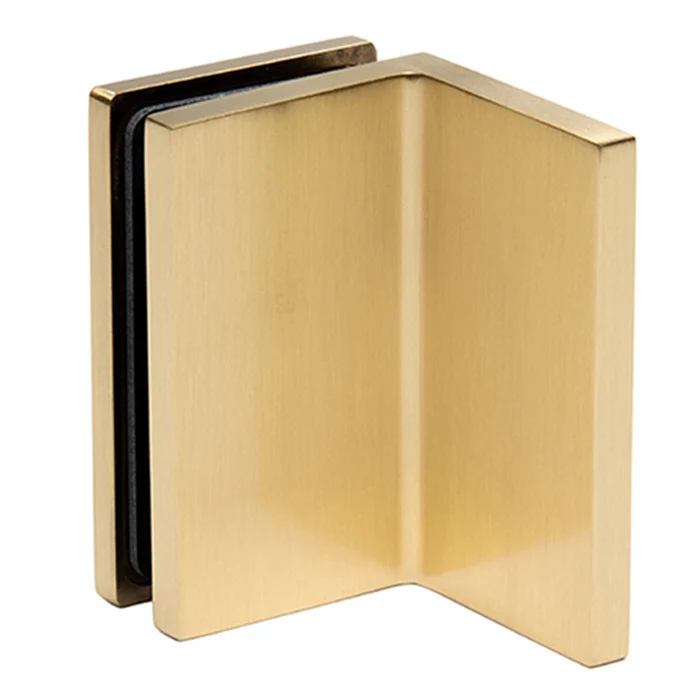 COMO Wandwinkel 90° Glas-Wand – Festteil-Verbinder, Messing massiv, 8/10 mm ESG, Art.Nr. COM90S