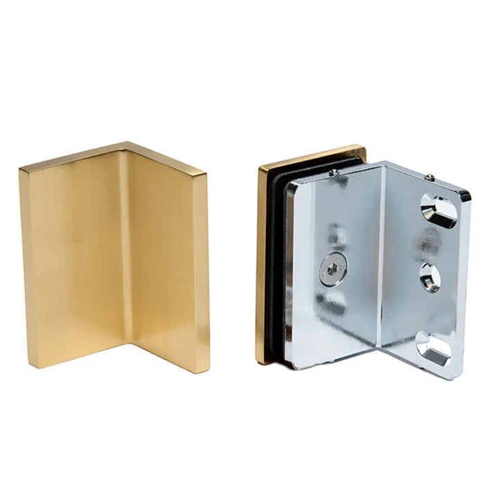 COMO Wandwinkel 90° Glas-Wand – Festteil-Verbinder, Messing massiv, 8/10 mm ESG, Art.Nr. COM90S