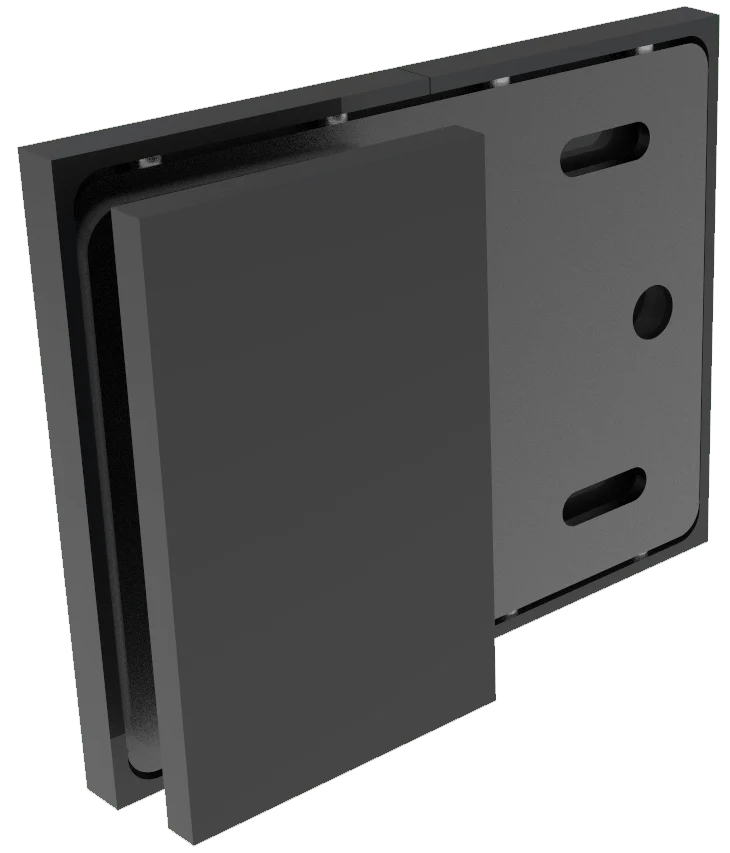 COMO Verbinder 180° Glas-Wand – Festteil-Verbinder, Messing massiv, 8/10 mm ESG, Art.Nr. COM180S