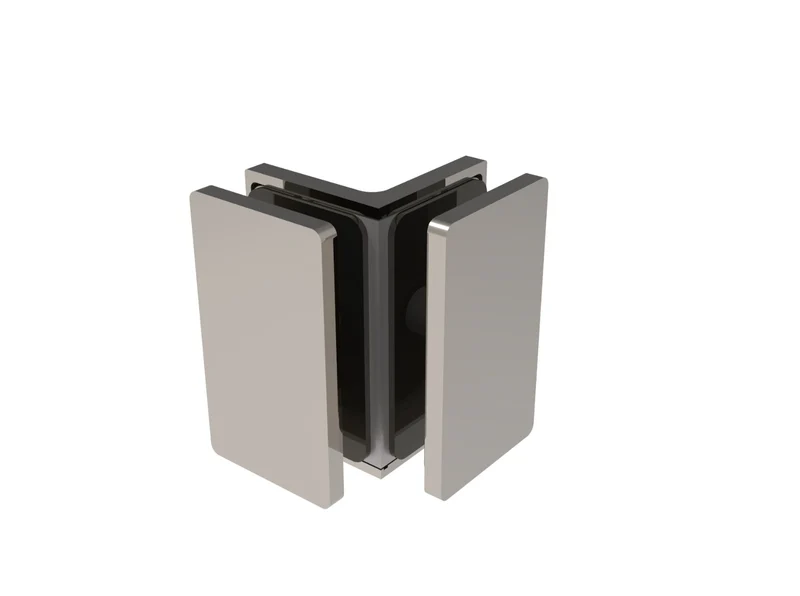 COMO Winkelverbinder 90° Glas-Glas – Eckverbindung, Messing massiv, 8/10 mm ESG, Art.Nr. COM090
