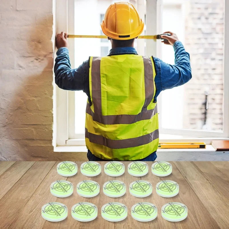 15 Pack 32Mm Round Acrylic Bubble Levels Delivering Straight Up Precision With Smooth Spirit Gauge Inserts Built Tough For Day To Day Measurements And Quick Job Site Fixes