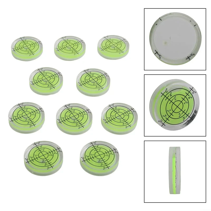 Dead On Round Bubble Level Vials 32X7Mm Precision Optical Acrylic Spirit Gauge 10 Piece Bundle Built Different Pro DIY Workshop Essential Accurate Calibration Tool Set