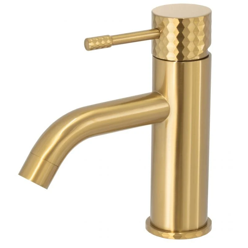 Einhebelmischer für Waschbecken PRAGA gebürstetes gold