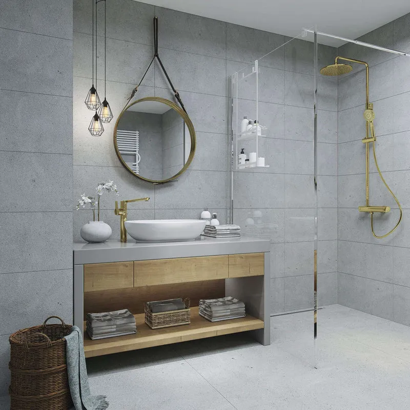 DEANTE Arnika Waschtischarmatur hoch mit seitlichem Hebel // Gold // BQA-Z20K