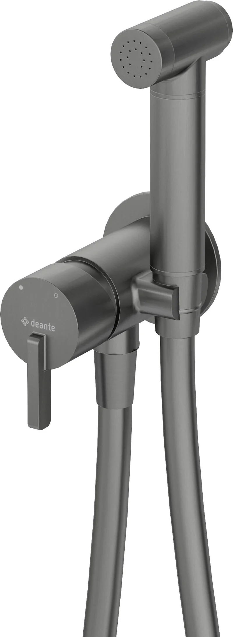 DEANTE Silia Unterputz-Bidetarmatur mit Bidetta-Handbrause // Titanium // BQS-D34M