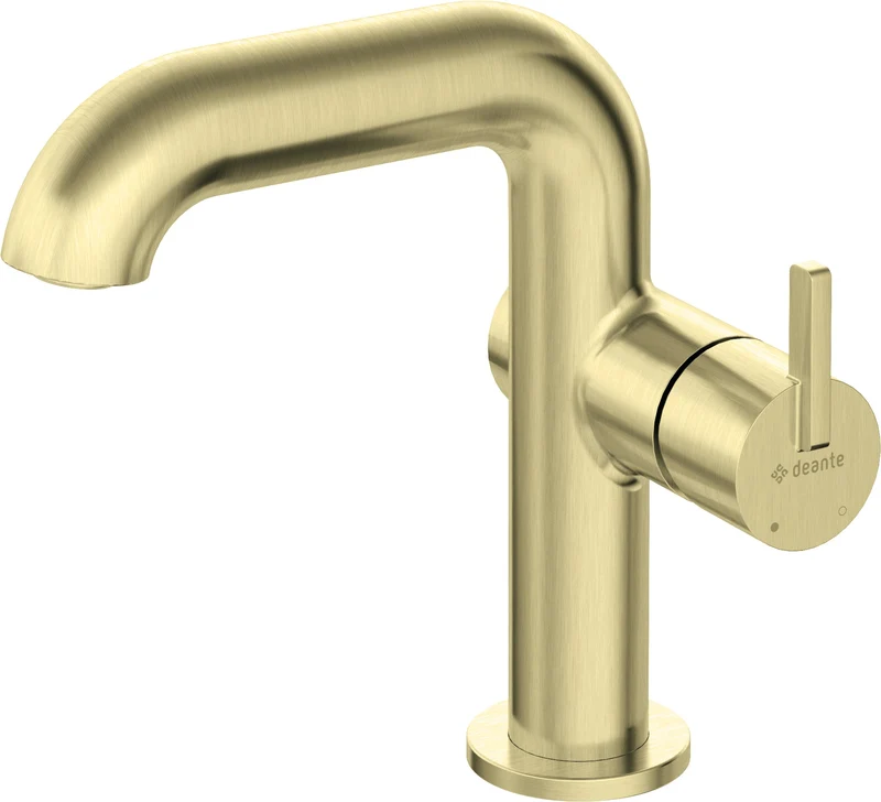 DEANTE Silia Waschtischarmatur mit seitlichem Hebel // gebürstetes Gold // BQS-R24M
