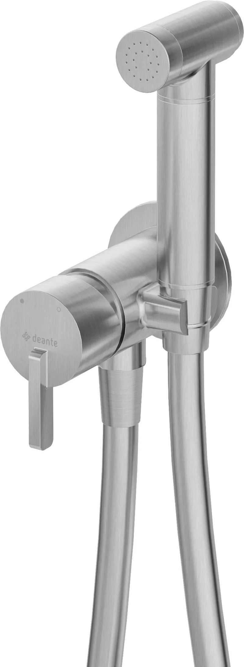 DEANTE Silia Unterputz-Bidetarmatur mit Bidetta-Handbrause // gebürsteter Stahl // BQS-F34M