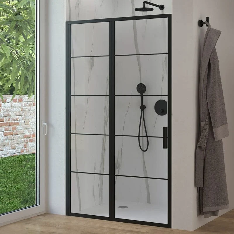 STUROTEC 3060 Drehtür mit Festelement 100 x 200 cm für Nische mit Nano-Beschichtung