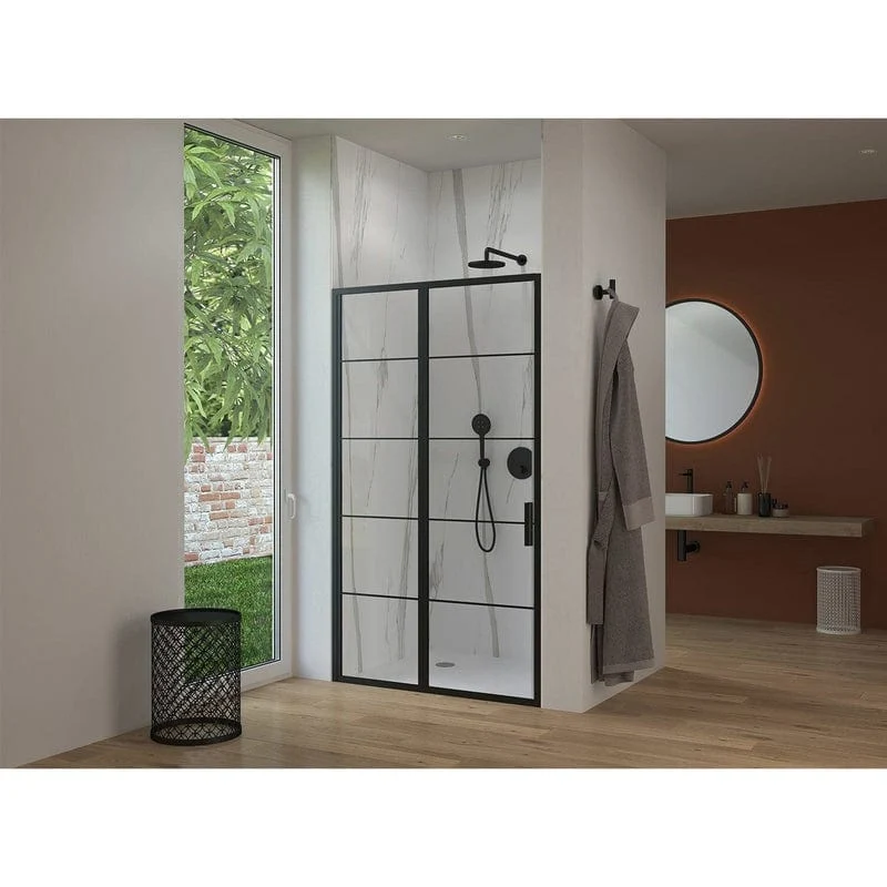 STUROTEC 3060 Drehtür mit Festelement 100 x 200 cm für Nische mit Nano-Beschichtung