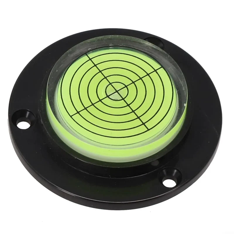 Round Circular Bubble Level With Clear Acrylic Housing For RV Rig And Workbench Alignment Quick Read Spirit Vial Tilt Gauge For Snappy Setup And Crisp Centering On Any Tailgate Or Job Site