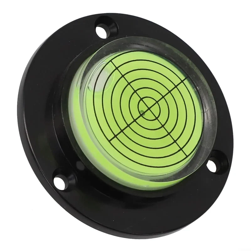 Round Circular Bubble Level With Clear Acrylic Housing For RV Rig And Workbench Alignment Quick Read Spirit Vial Tilt Gauge For Snappy Setup And Crisp Centering On Any Tailgate Or Job Site