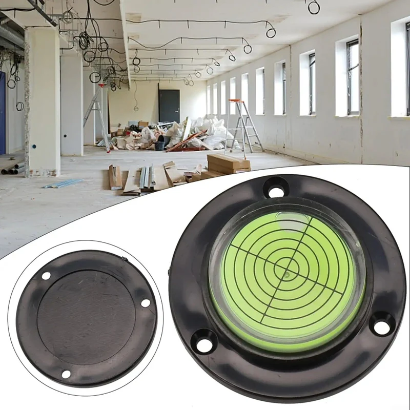Round Circular Bubble Level With Clear Acrylic Housing For RV Rig And Workbench Alignment Quick Read Spirit Vial Tilt Gauge For Snappy Setup And Crisp Centering On Any Tailgate Or Job Site