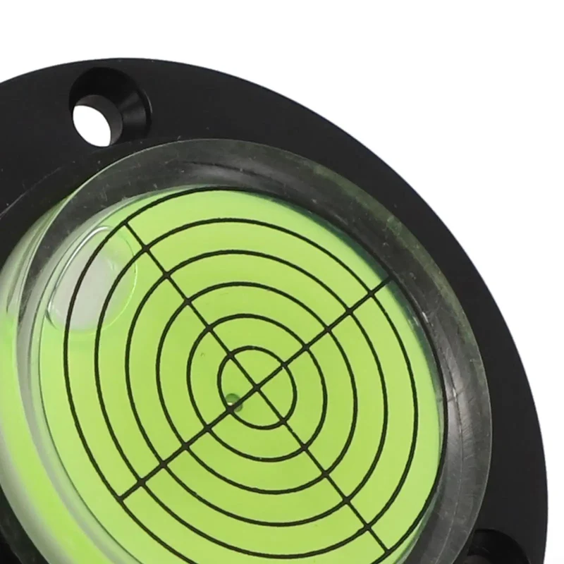 Round Circular Bubble Level With Clear Acrylic Housing For RV Rig And Workbench Alignment Quick Read Spirit Vial Tilt Gauge For Snappy Setup And Crisp Centering On Any Tailgate Or Job Site
