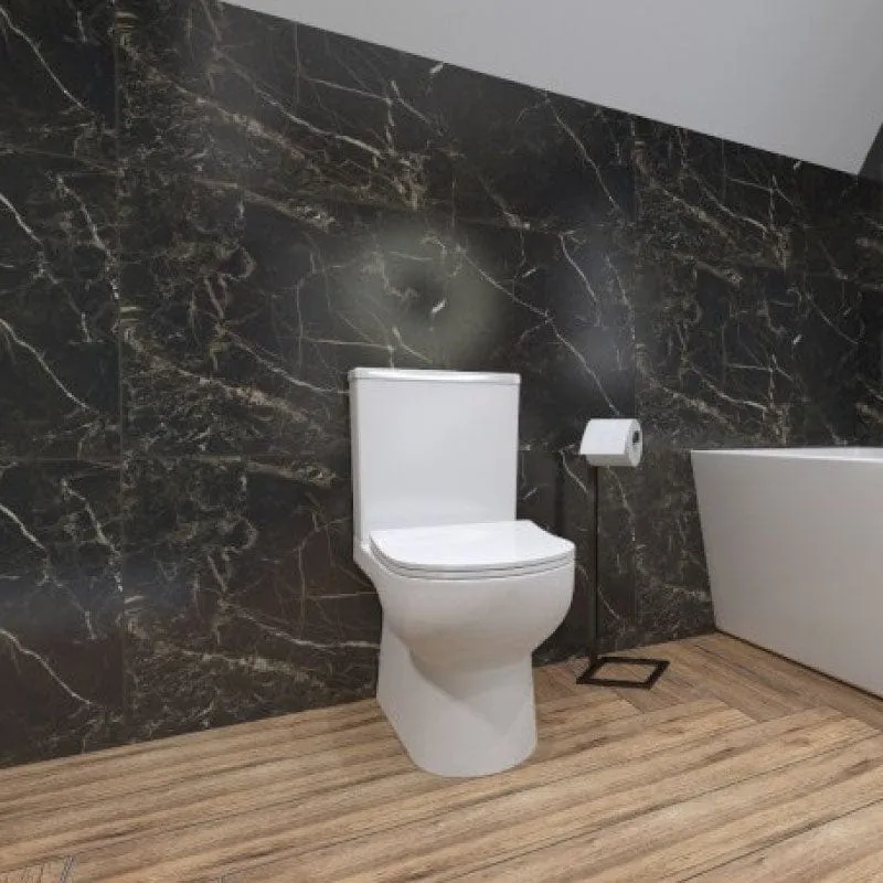Modernes Stand-WC, Keramik, POSEIDON, niedriger Spülkasten