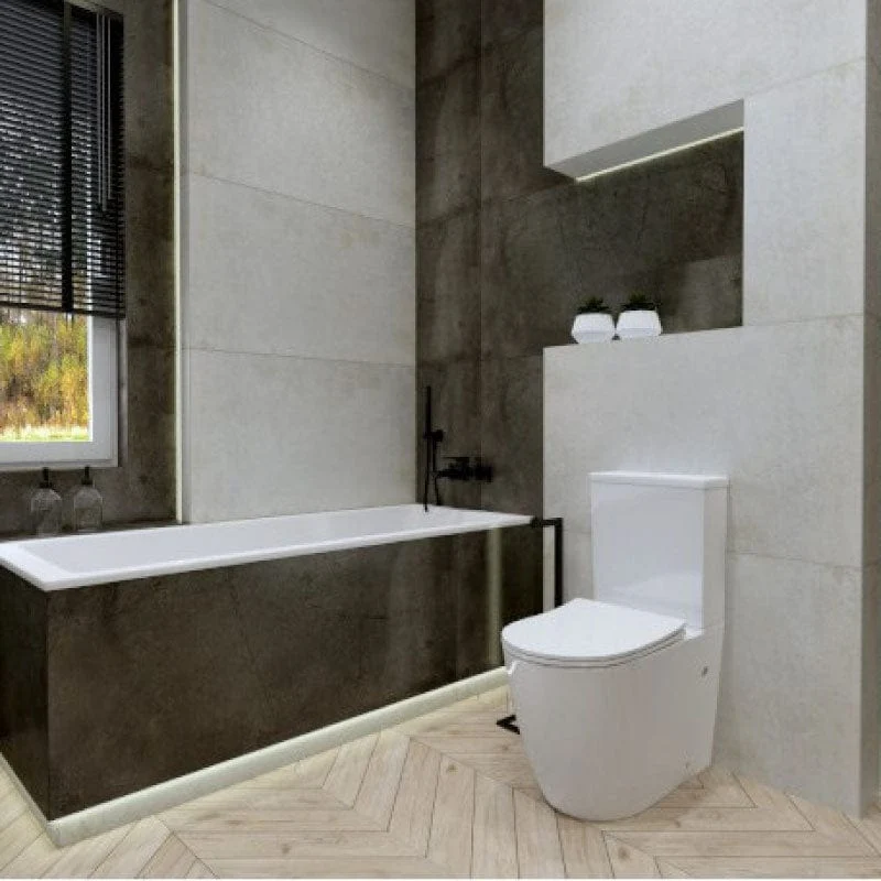 Modernes Stand-WC, Keramik, NAUTILIUS, niedriger Spülkasten