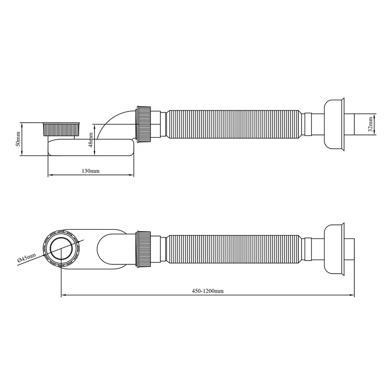 Extra flacher Siphon ISLA