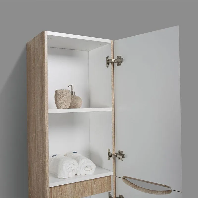 Badschrank, 150 cm, vertikal, montiert, PIACENZA, Eiche hell