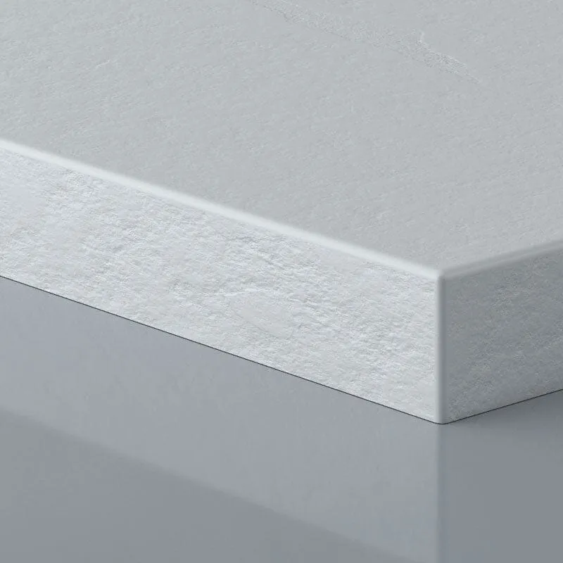 Mineralguss-Duschwanne extra flach PURE, Schieferoptik, weiß