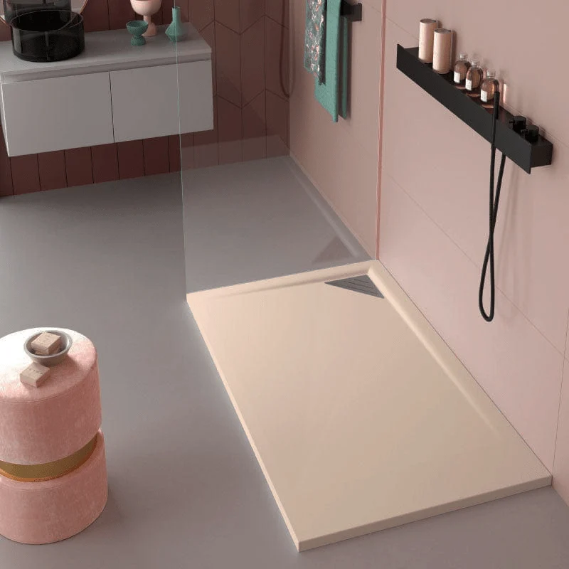 Mineralguss-Duschwanne extra flach TRINITY in CREME