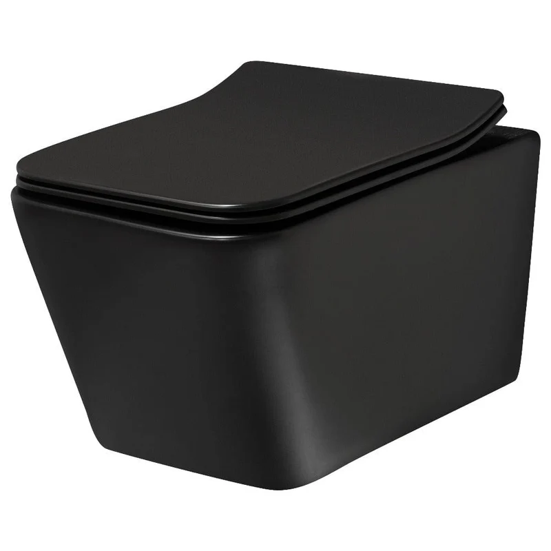 GEBERIT DUOFIX Komplett-Set Wand-WC TINOS schwarz, Vorwandelement und Betätigungsplatte