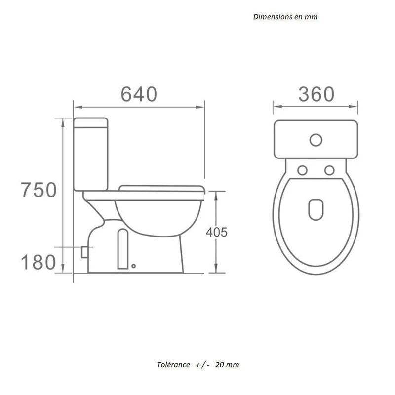 Modernes / Klassisches Stand-WC OBERA