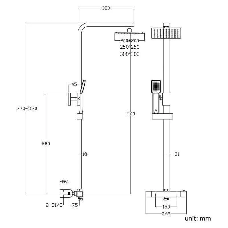 Thermostatisches Duschsystem NILA mattschwarz, mit KeepCool®- Technologie